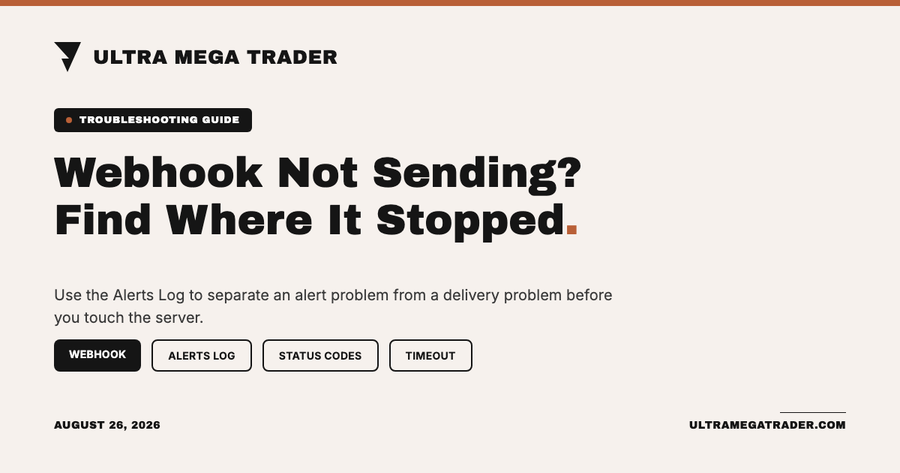 TradingView webhook not sending troubleshooting flow from chart alert to broken connection and server