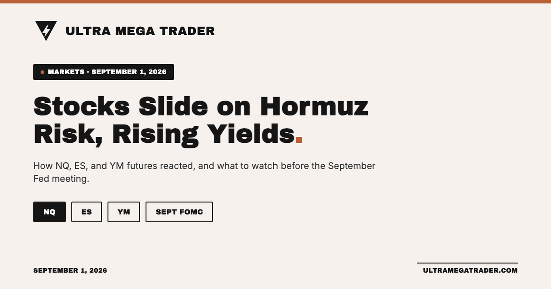Stock index futures selling off amid Strait of Hormuz tensions and rising global bond yields