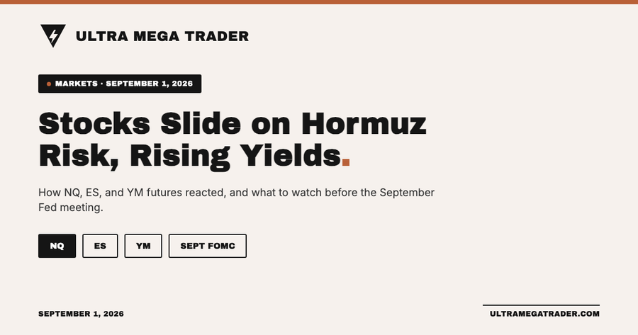 Stock index futures selling off amid Strait of Hormuz tensions and rising global bond yields