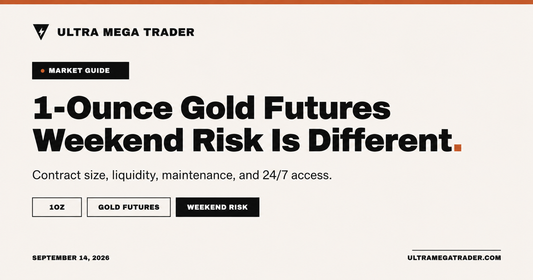 UMT guide to 1-ounce gold futures 24/7 access, contract size, maintenance windows, and weekend risk.