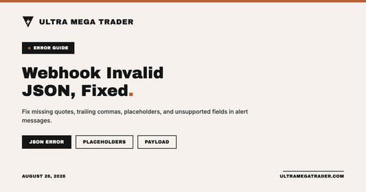 Invalid TradingView webhook JSON corrected in an alert message editor