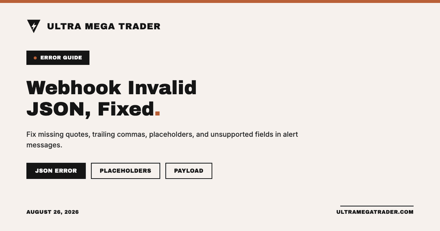 Invalid TradingView webhook JSON corrected in an alert message editor